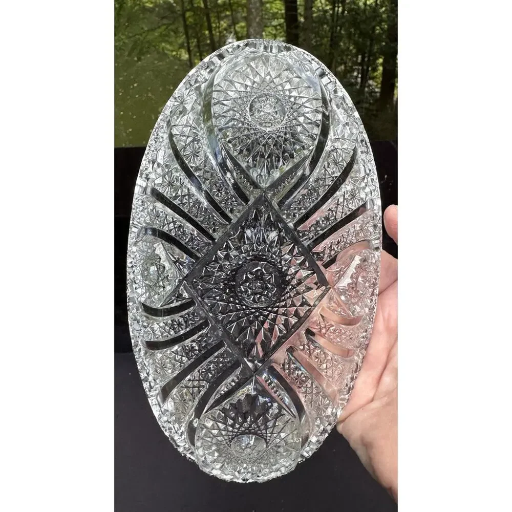 Antique Stunning EAPG Imperial Glass Co Bellaire Celery Dish 1913 Sawtooth -C13